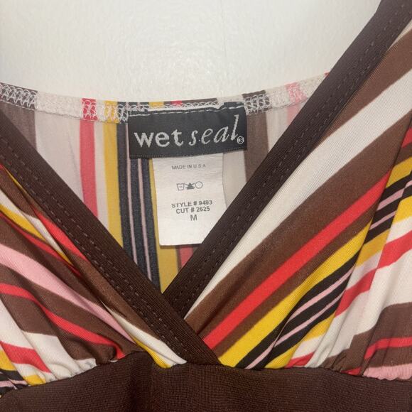 VTG Wet seal Mini Babydoll Sz M Dark Fairy 90s Y2K Whimsigoth Artsy Beach 2000s - Picture 4 of 6